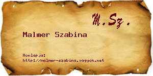 Malmer Szabina névjegykártya